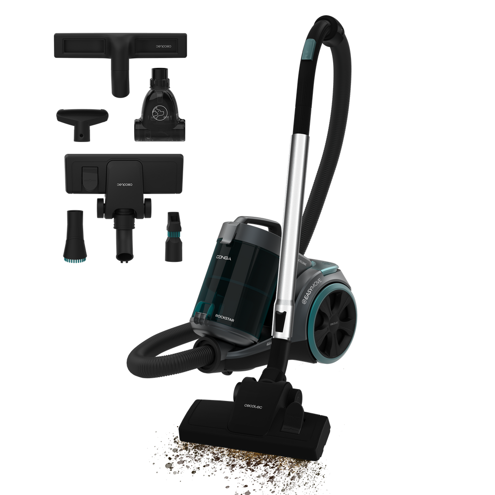 Cecotec Conga Rockstar Multicyclonic XL PowerStyle Aspirador 900 W ForceSonic 170 AW 20 kPa Animal Turbo