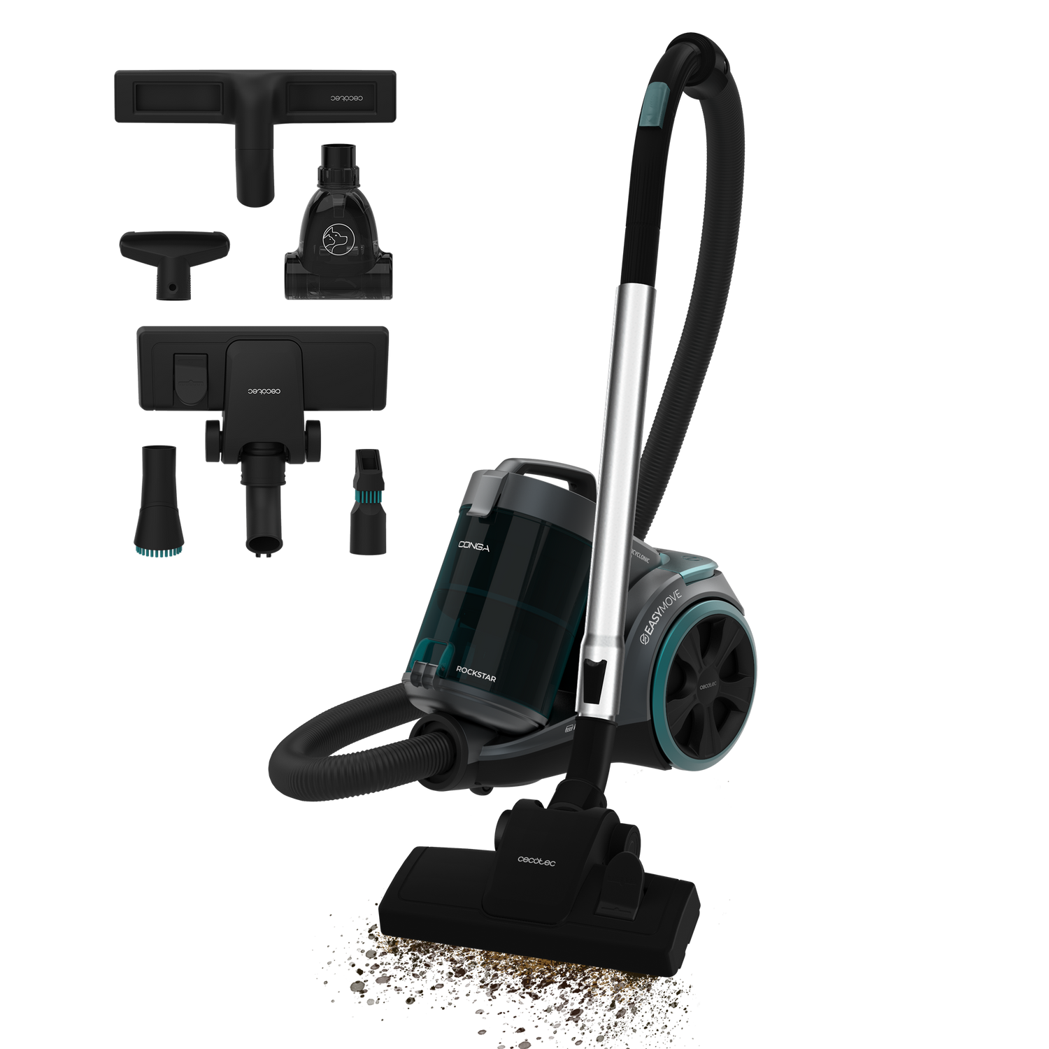 Cecotec Conga Rockstar Multicyclonic XL PowerStyle Aspirador 900 W ForceSonic 170 AW 20 kPa Animal Turbo