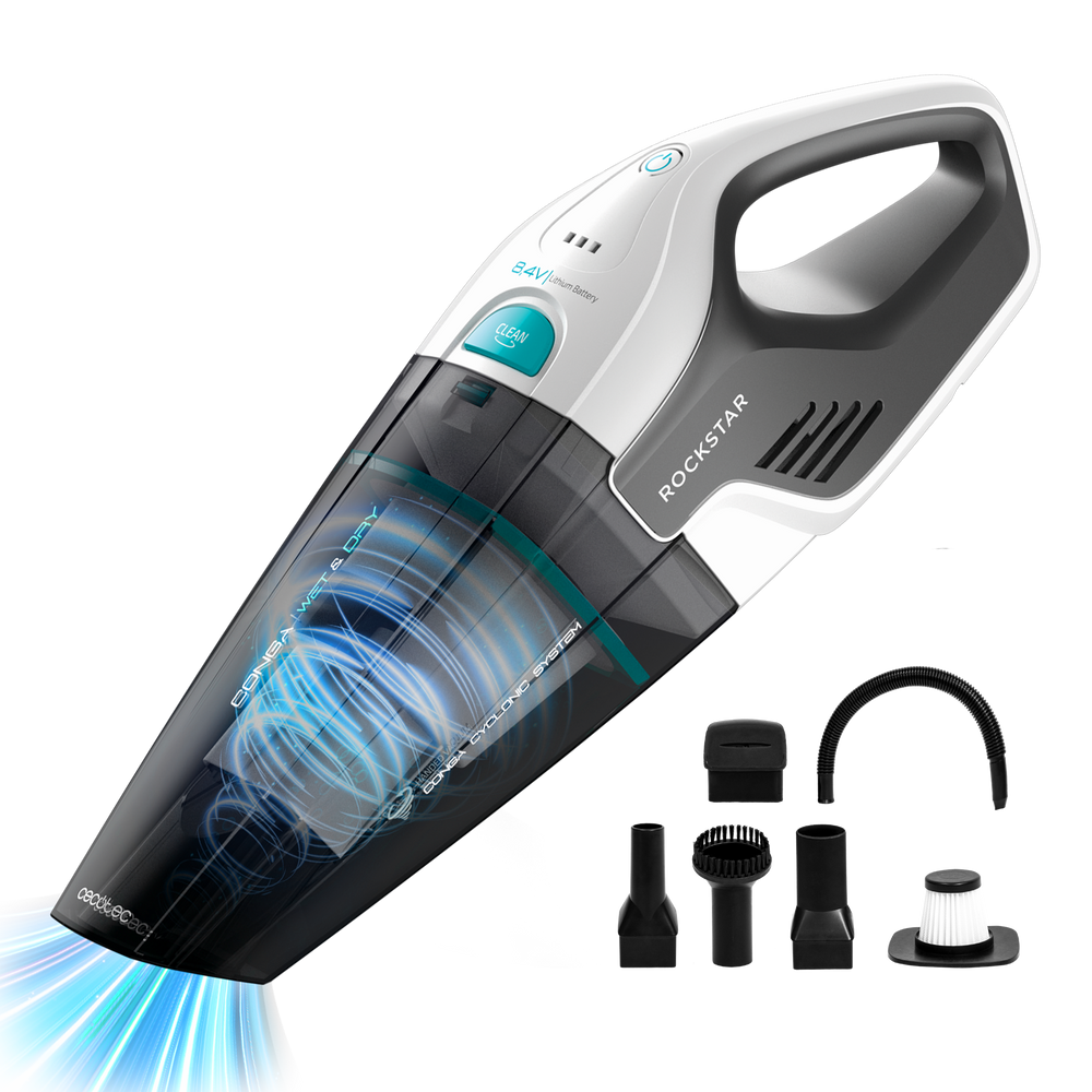 Cecotec Conga Rockstar Hand 8,4 V ForceSonic 50 W Succión 4,5 kPa Autonomía 20 Min Aspiración Húmeda y Seca