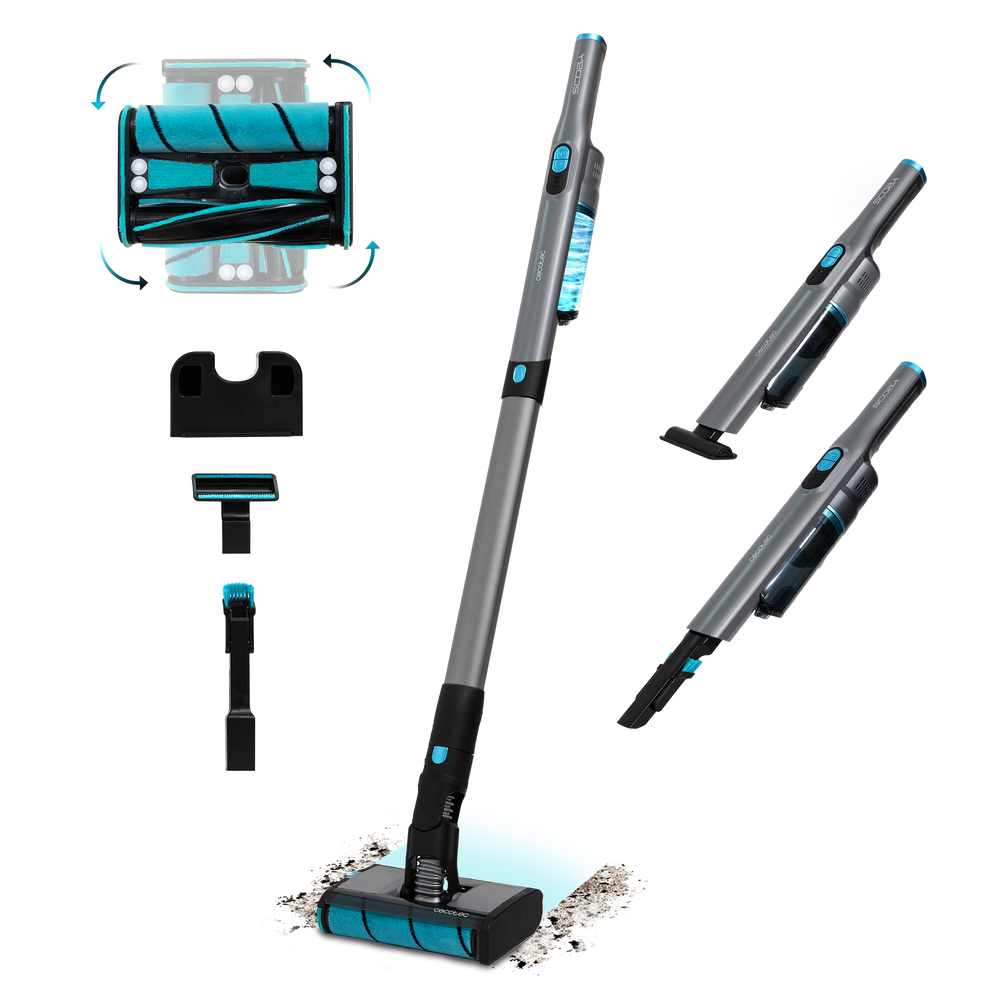 Cecotec Scoba 2100 Twice Aspirador Escoba Omnidireccional Ultraligero 0,73 kg Motor Digital Brushless ForceSonic
