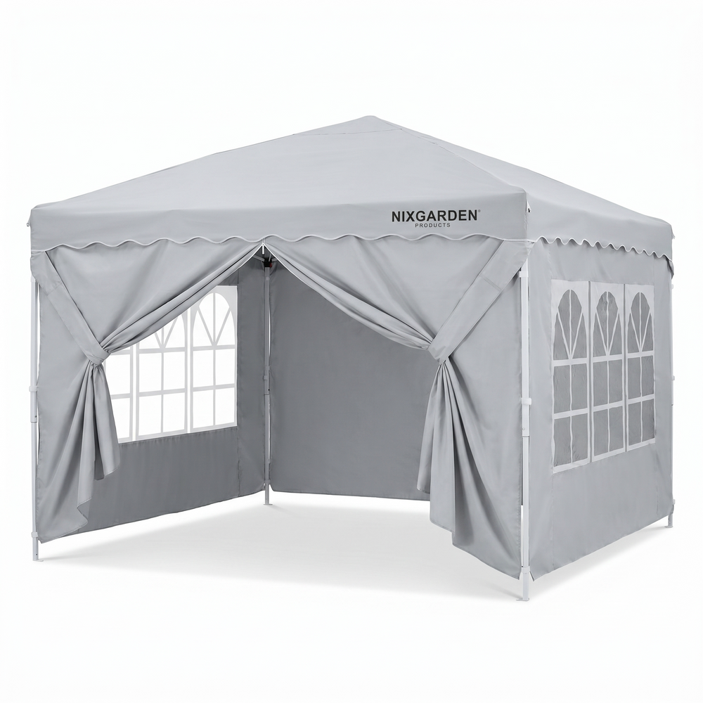 Carpa Plegable 3x3 M Con 4 Paredes Laterales Y Estructura Reforzada