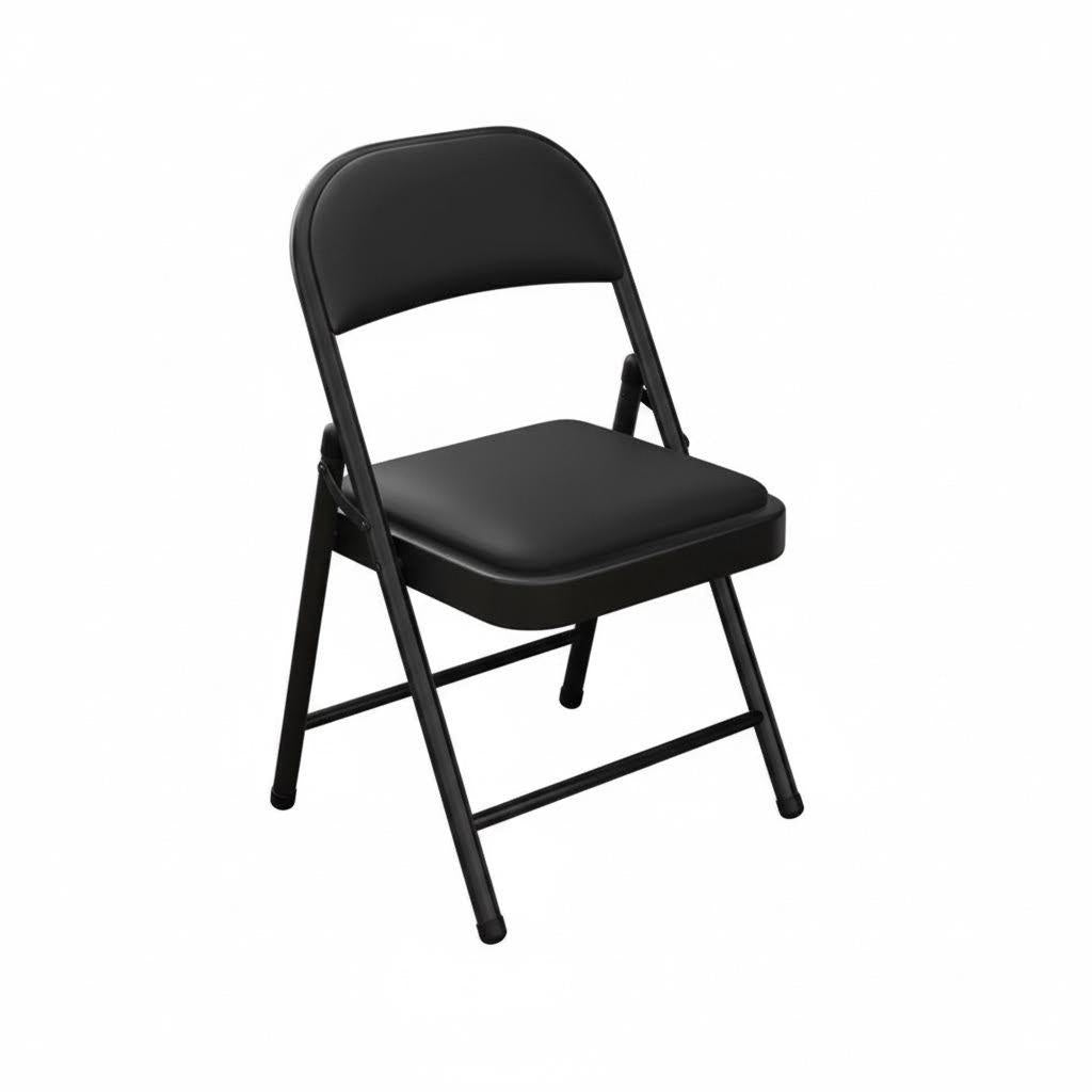 Silla Plegable Acolchada De Acero Negro