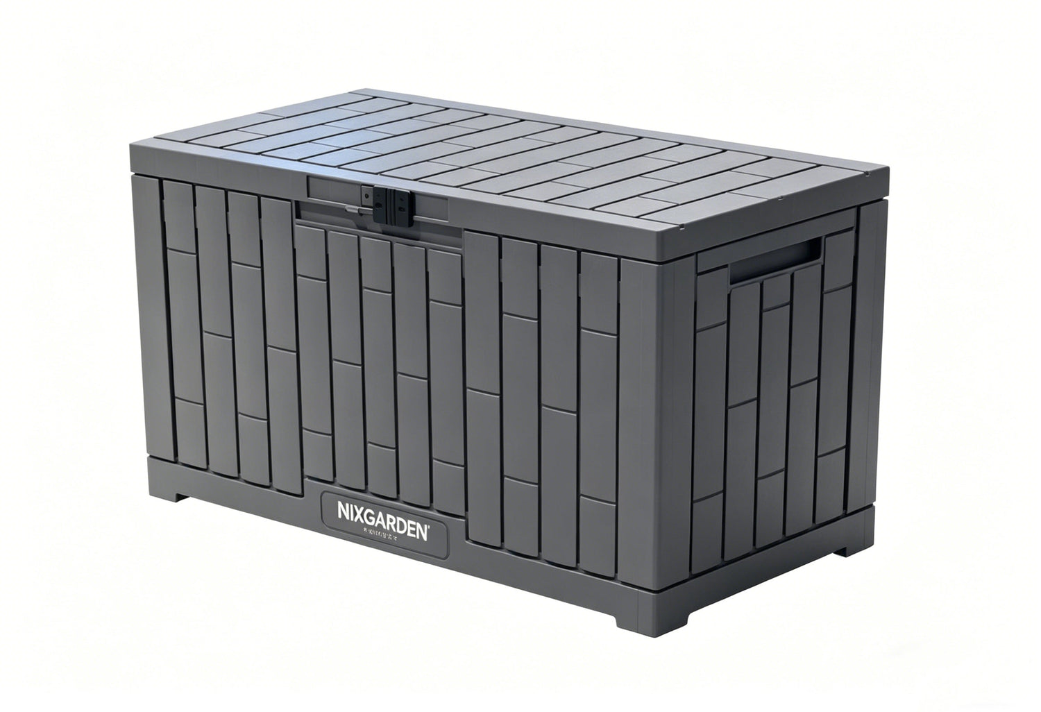 Arcón Jardín Antracita Resina Resistente Efecto Rattan Impermeable