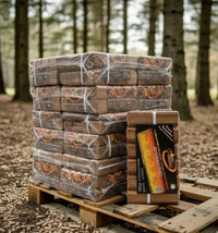NOVALEÑA Briquetas de Madera Premium - Palet 96 Packs x 9 kg Alto Poder Calorífico