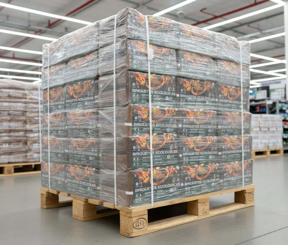NOVALEÑA Briquetas de Madera Premium - Palet 96 Packs x 9 kg Alto Poder Calorífico