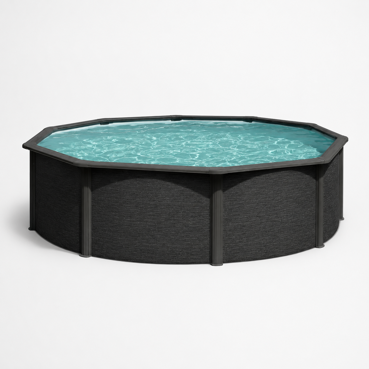 Piscina elevada Gre Circular antracita 132cm de altura