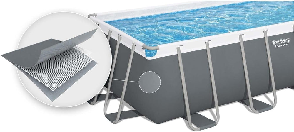 Bestway – Power Steel piscina desmontable rectangular (282 × 196 × 84 cm)