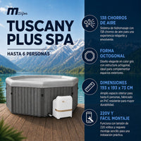 MSpa - Spa rígido cuadrado Tuscany 4–6 personas