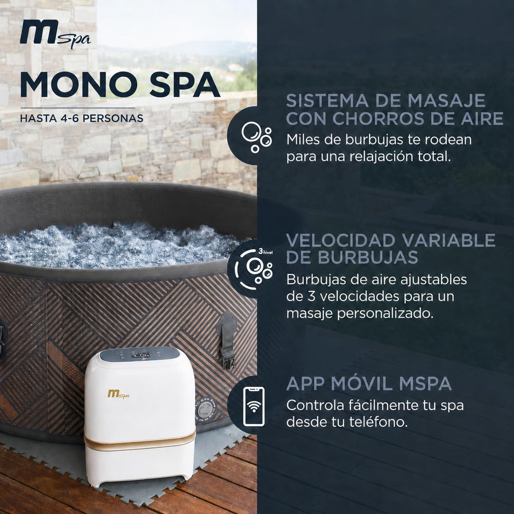 MSpa - Spa hinchable semirrígido circular Mono-Eco 4-6 personas
