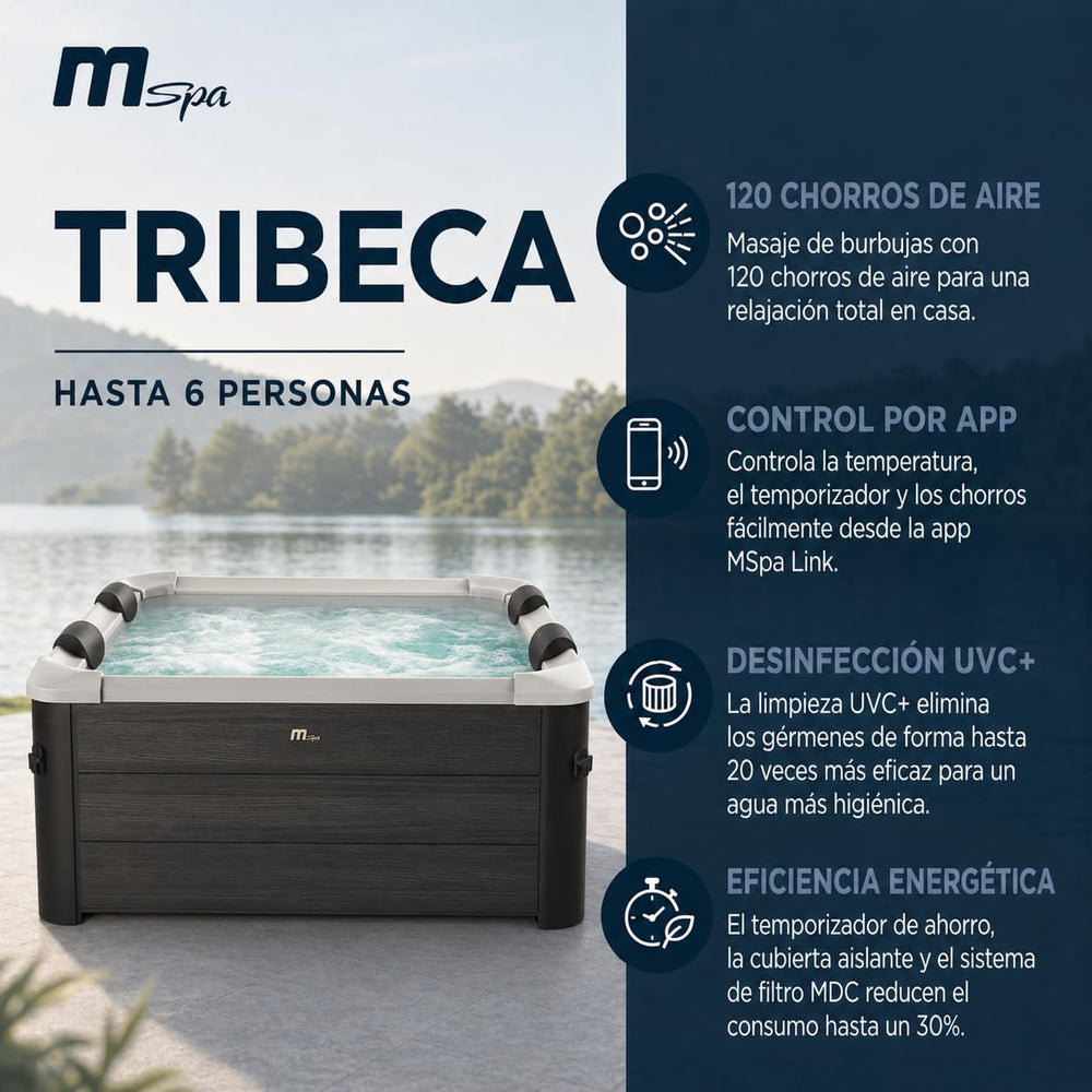 Mspa - Spa rígido cuadrado Tribeca 4-6 personas