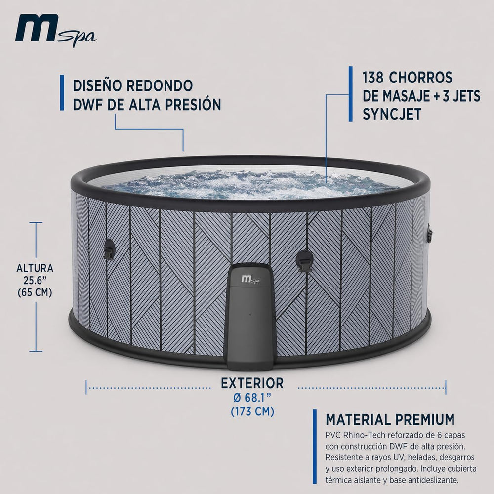 MSpa Spa hinchable semirrígido circular Tidal 4–6 personas