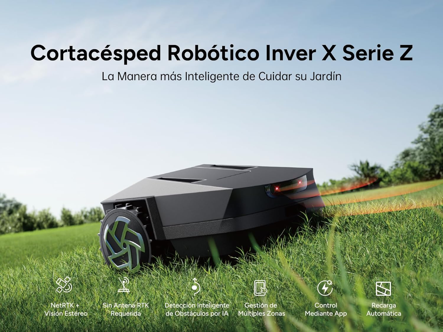 iGarden Z4 Robot Cortacésped Inteligente sin Cable Inver X Serie Z — RTK + IA, hasta 1500 m²