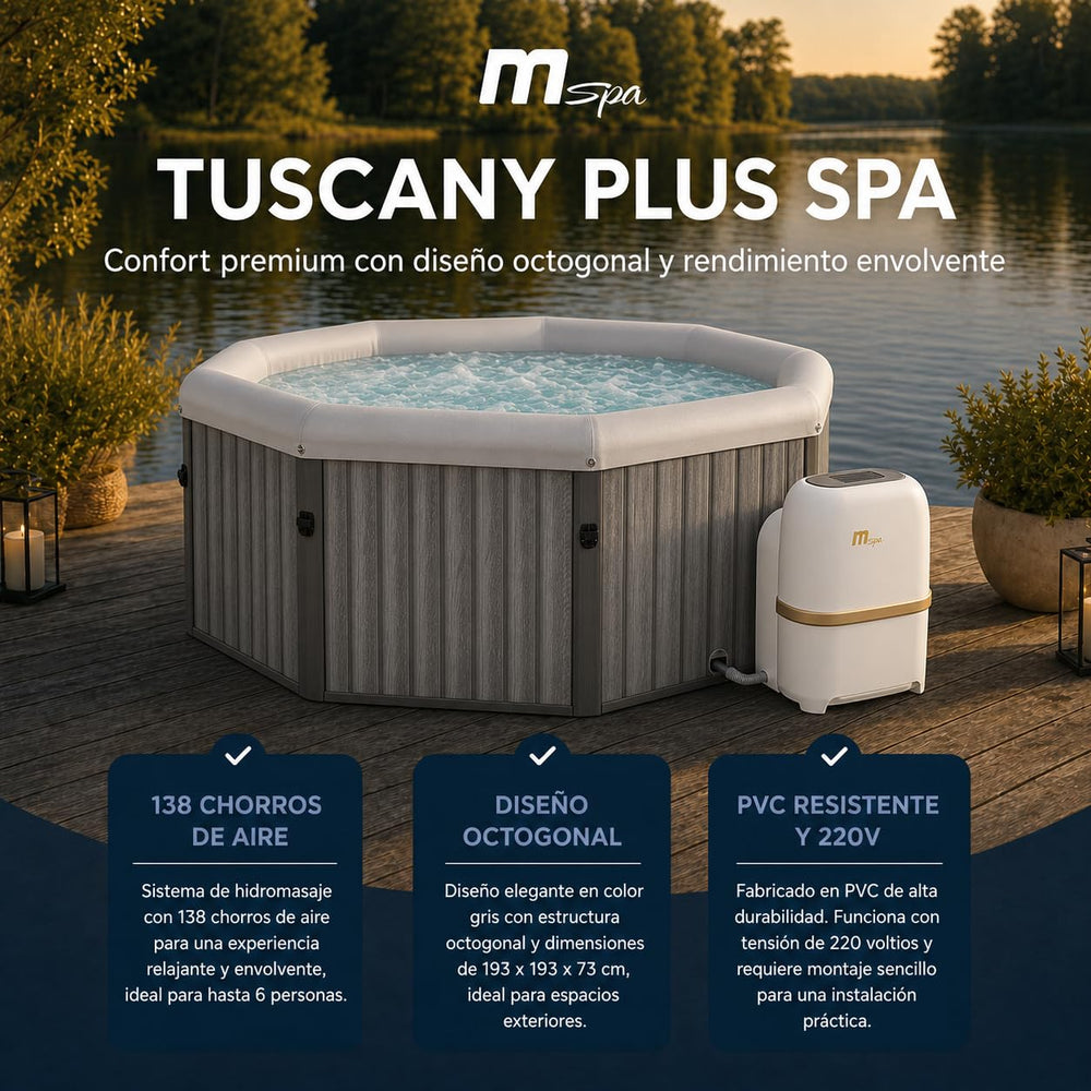 MSpa - Spa rígido cuadrado Tuscany 4–6 personas