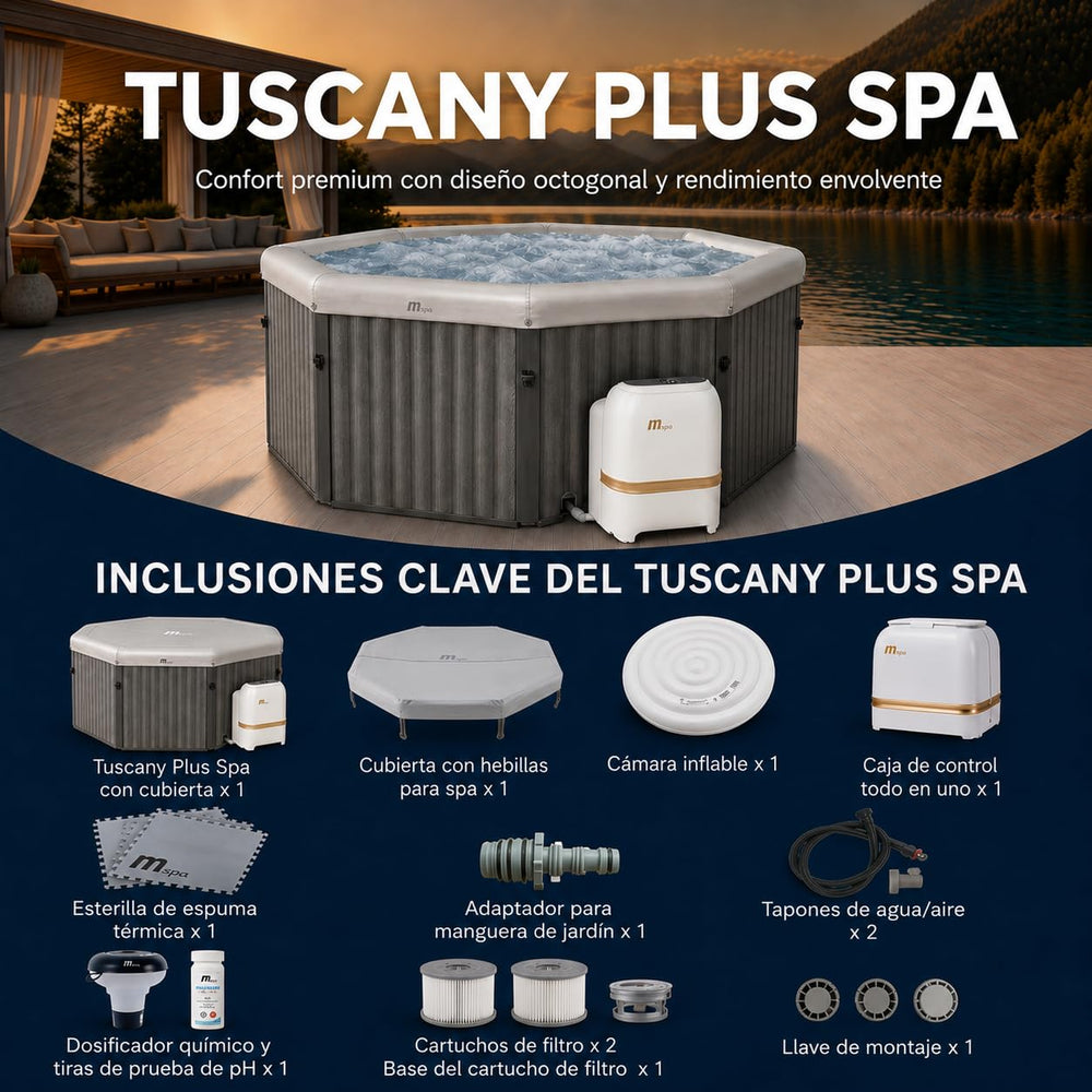 MSpa - Spa rígido cuadrado Tuscany 4–6 personas