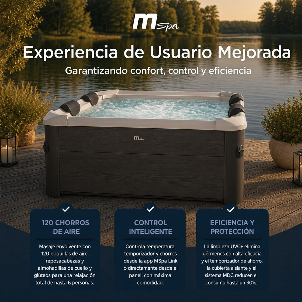 Mspa - Spa rígido cuadrado Tribeca 4-6 personas