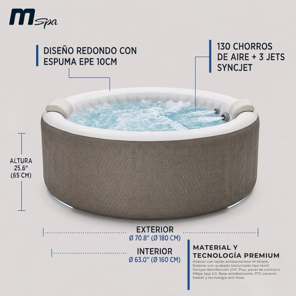 MSpa - Spa hinchable semirrígido circular Cocoon-Eco 4–6 personas