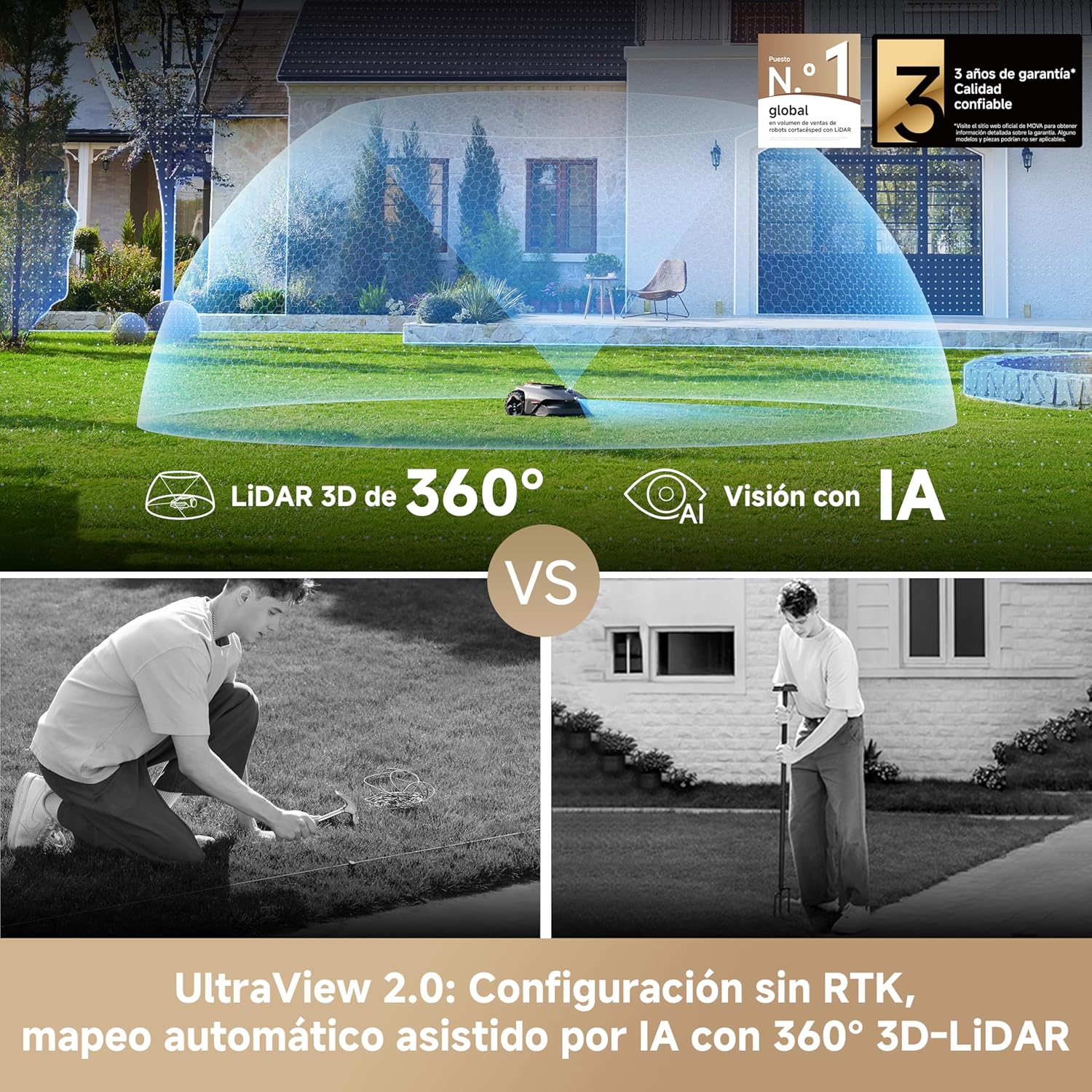 Mova – LiDAX Ultra 1000 robot cortacésped sin cable perimetral