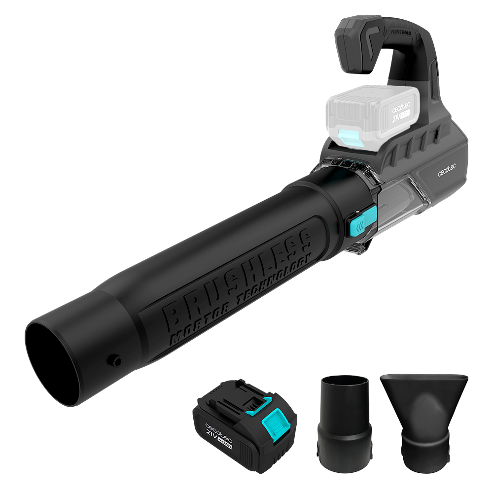 Cecotec Soplador AirForce 4000 Bazooka Turbo 21V Brushless Motor sin escobillas con Batería Nexus
