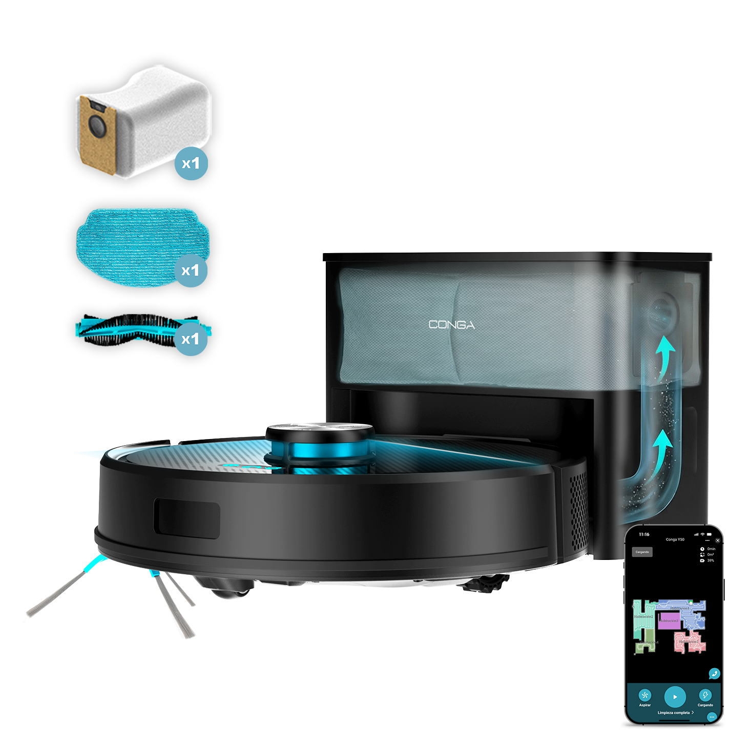 Cecotec Conga Y50 Robot Aspirador Láser