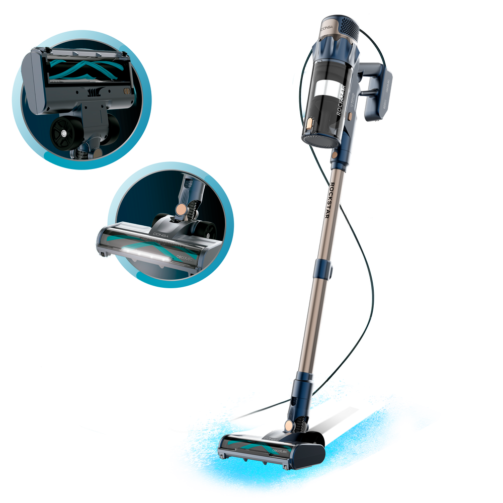 Cecotec Conga Rockstar 800 Powerhead Titán 600 W Cepillo Motorizado Aspiración Potente y Limpieza Profunda