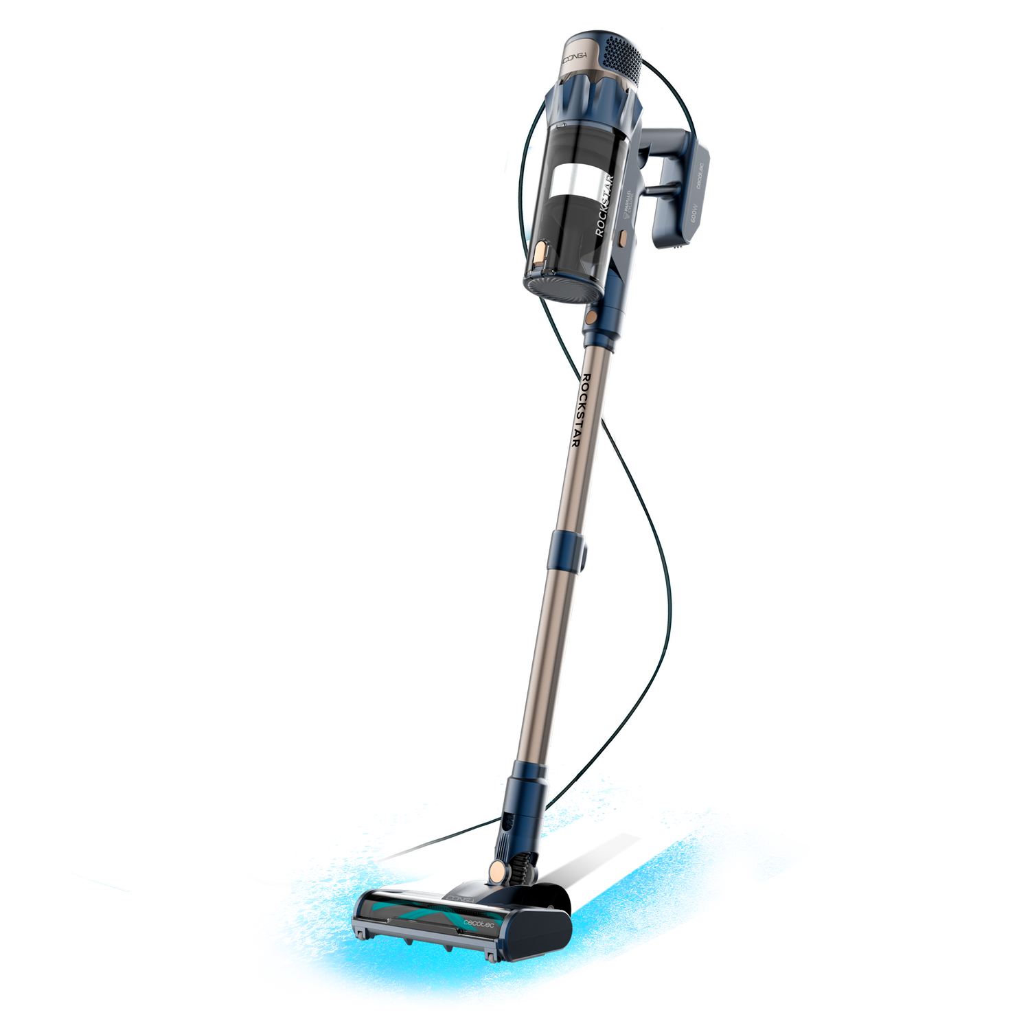 Cecotec Conga Rockstar 800 Powerhead Titán 600 W Cepillo Motorizado Aspiración Potente y Limpieza Profunda