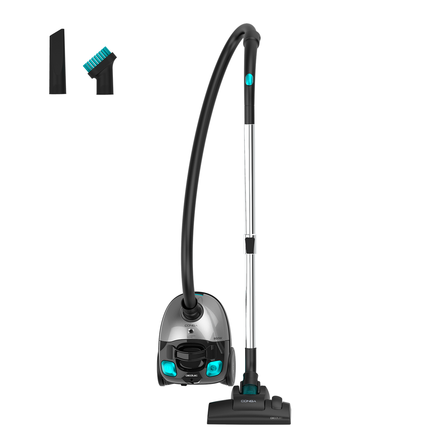 Cecotec Conga PowerBag 2000 Compact Plus Aspiradora Trineo 800 W 16 kPa para Suelos Duros y Alfombras