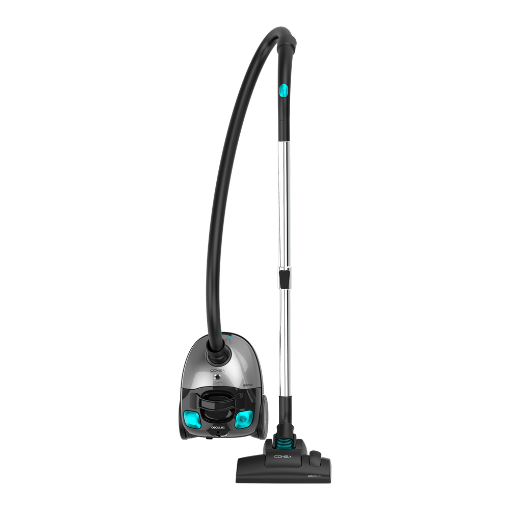 Cecotec Conga PowerBag 2000 Compact Plus Aspiradora Trineo 800 W 16 kPa para Suelos Duros y Alfombras