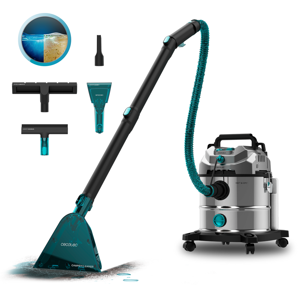 Cecotec Conga CarpetClean 20000 Pro Ultra Limpiatapicerías y Aspirador Sólidos y Líquidos 1600 W 21 kPa