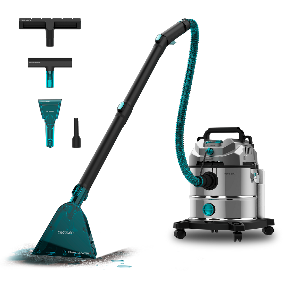 Cecotec Conga CarpetClean 20000 Pro Ultra Limpiatapicerías y Aspirador Sólidos y Líquidos 1600 W 21 kPa