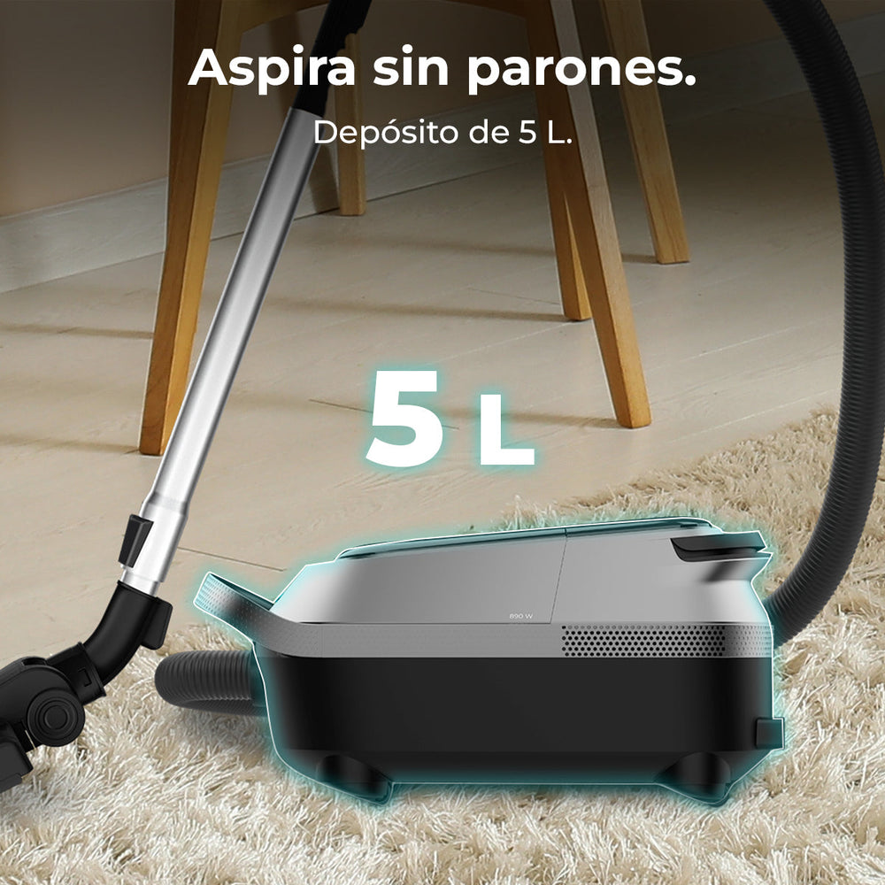 Cecotec Conga Powerbag 5000 ProStyle Aspiradora Con Bolsa 890 W 5 L Rendimiento Profesional