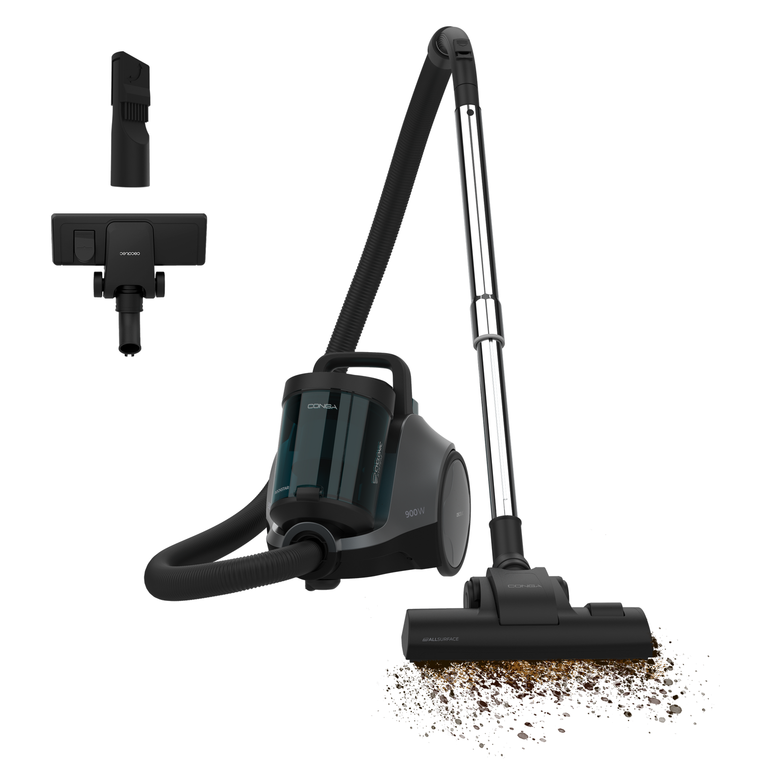 Cecotec Conga Rockstar Cyclonic Pro Aspiradora 900 W 19 kPa Depósito de 2,5 L con Accesorios