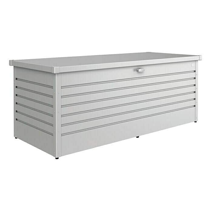 Biohort –  Arcón de metal para exterior plata metálica