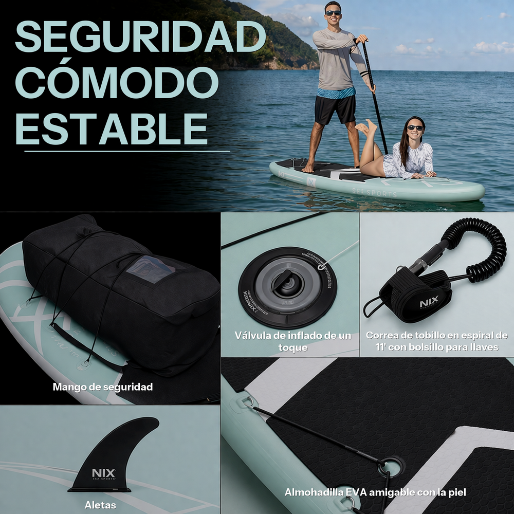 Tabla de paddle surf hinchable 11" 335 cm turquesa