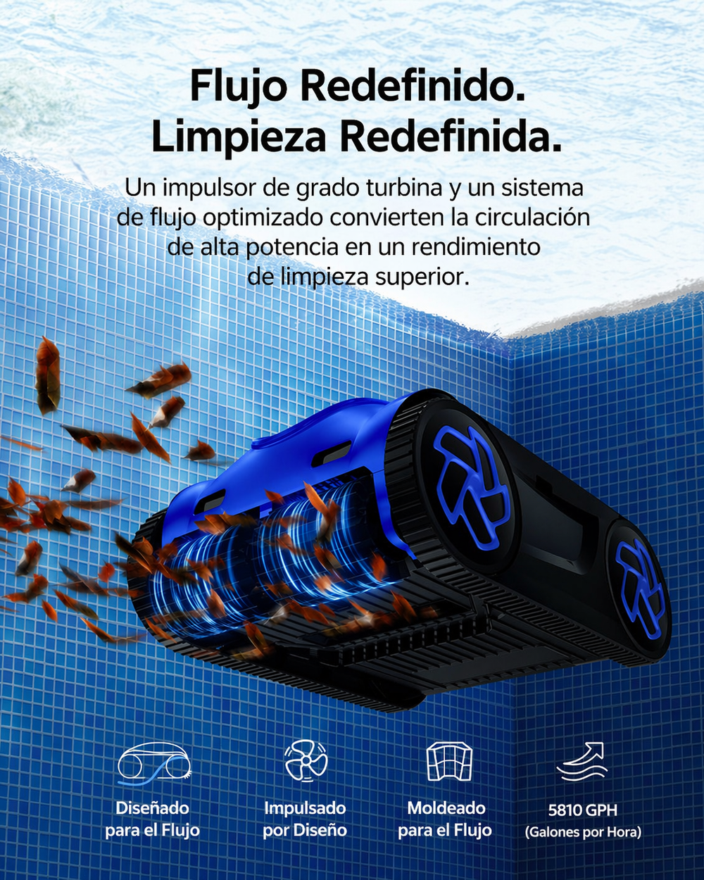 iGarden K80 robot limpiafondos de piscina sin cable automático