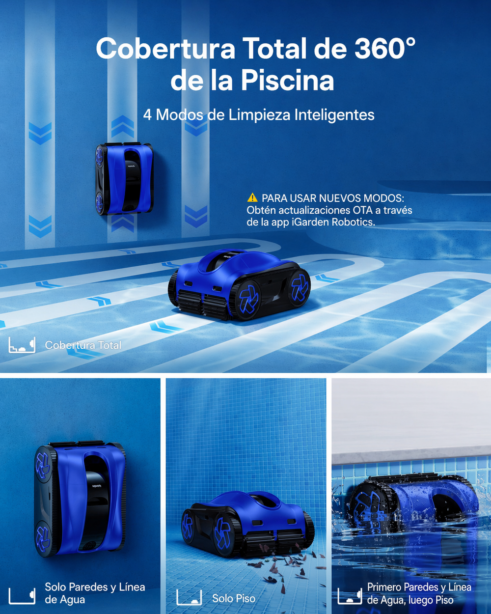 iGarden K60 robot limpiafondos de piscina sin cable automático