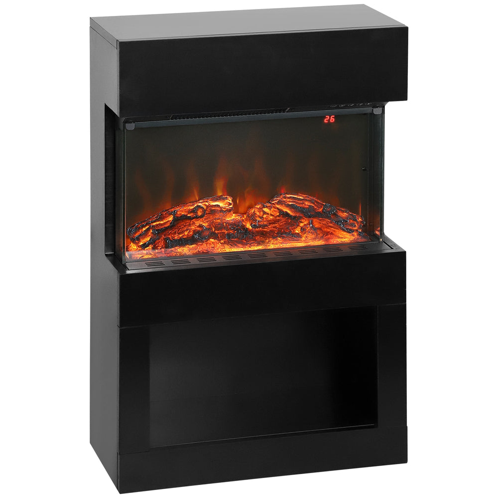 Chimenea Eléctrica con Efecto Llama 3D de Colores, 1000W/2000W con Temperatura Regulable y Mando a Distancia, Negro