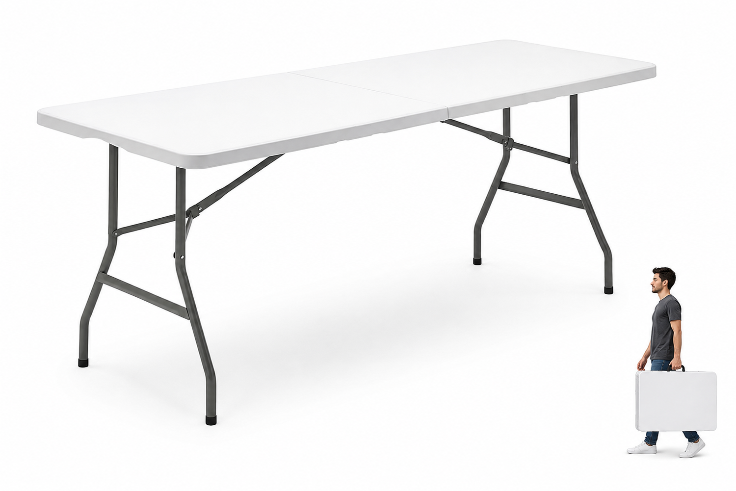 Mesa Plegable Jardín Portátil 180x74x74 cm