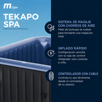 MSpa – Spa hinchable cuadrado Tekapo 4 personas