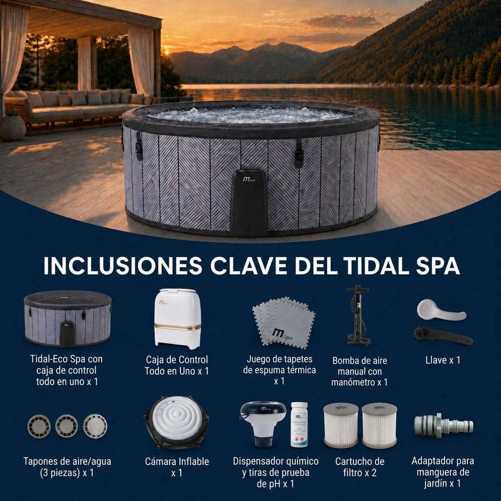 MSpa Spa hinchable semirrígido circular Tidal 4–6 personas