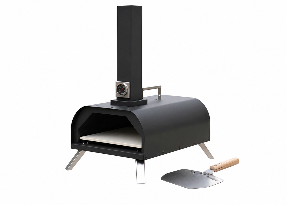 Horno Barbacoa De Carbón Para Pizza Con Chimenea Integrada Y Parrilla