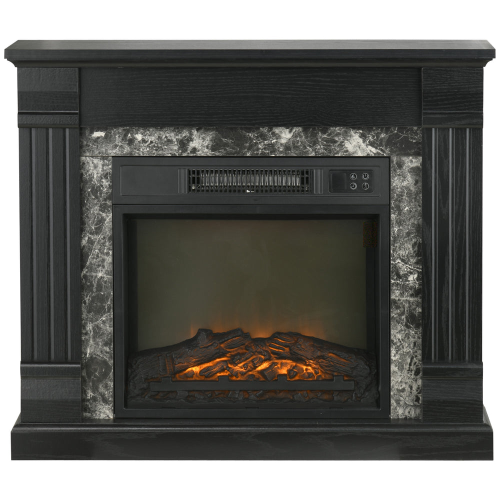 Chimenea Eléctrica 1800W Chimenea Decorativa con Efecto de Llama Mando a Distancia Temporizador 80x21,6x67,8cm Negro