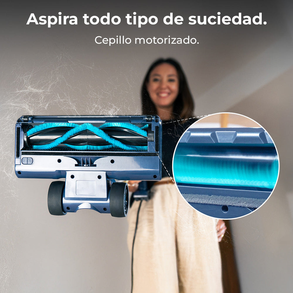 Cecotec Conga Rockstar 800 Powerhead Titán 600 W Cepillo Motorizado Aspiración Potente y Limpieza Profunda