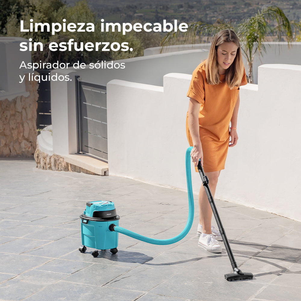 Cecotec Conga Rockstar Aspiradora Húmedo Seco Compacta Turquesa Para Jardín Sólidos Y Líquidos Filtro Dual