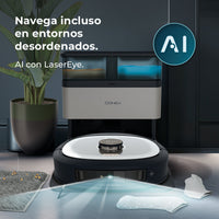 Cecotec Conga Z100 Robot Aspirador IA Con LaserEye Y AquaCycle Detección De Objetos Y Fregado Profesional
