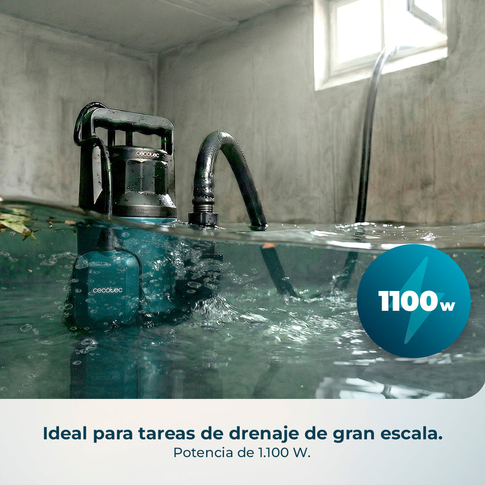Cecotec Bomba de Agua Axike 1100 Dark Potencia 1100 W Flujo 16000 Litros por Hora