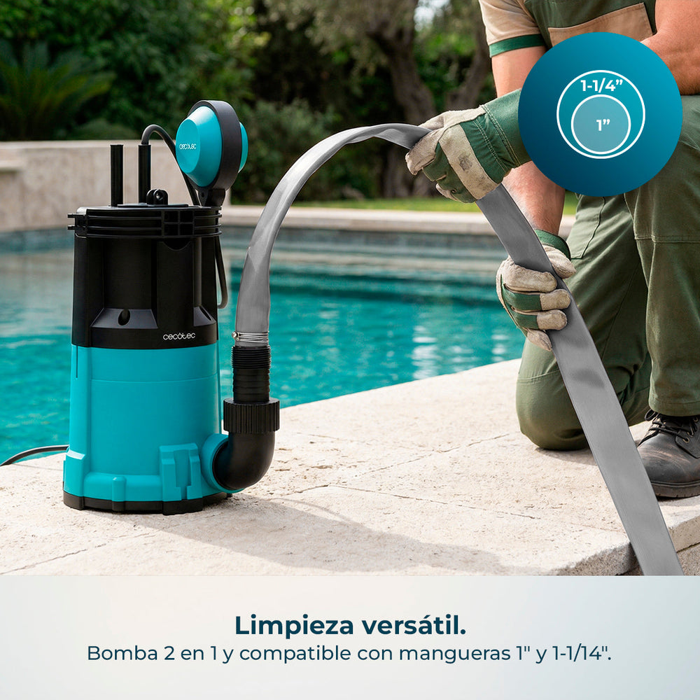 Cecotec Bomba De Agua Axike 750 2 En 1 Para Agua Limpia Y Sucia 14000 L Por Hora