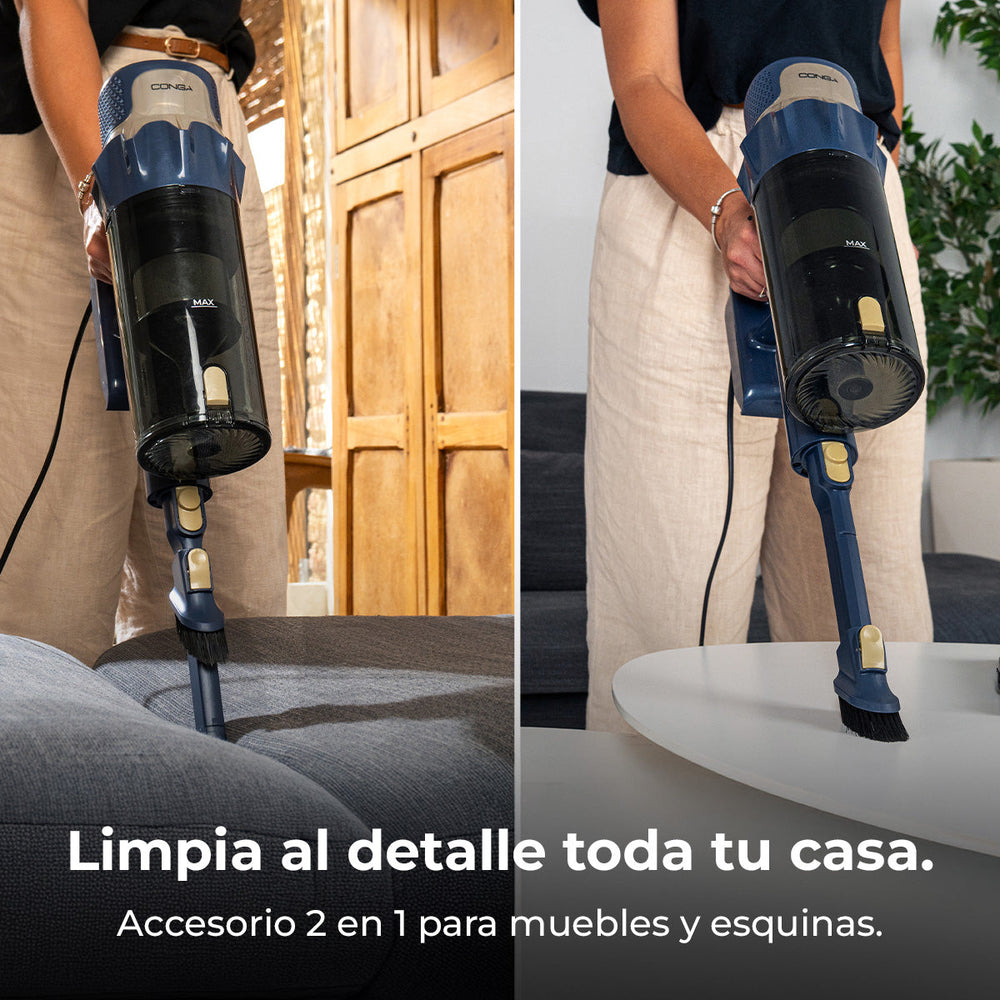 Cecotec Conga Rockstar 800 Powerhead Titán 600 W Cepillo Motorizado Aspiración Potente y Limpieza Profunda