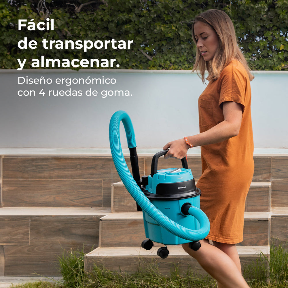 Cecotec Conga Rockstar Aspiradora Húmedo Seco Compacta Turquesa Para Jardín Sólidos Y Líquidos Filtro Dual