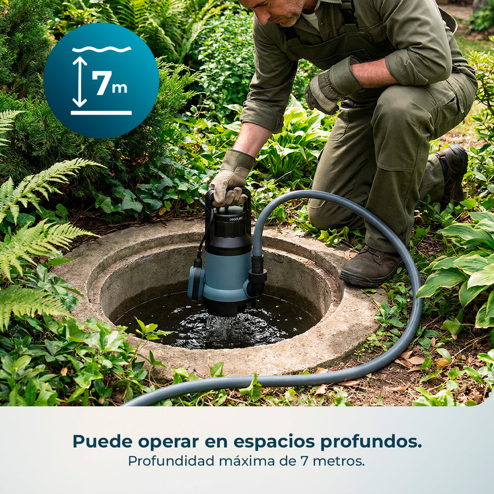 Cecotec Bomba de Agua Axike 1100 Dark Potencia 1100 W Flujo 16000 Litros por Hora