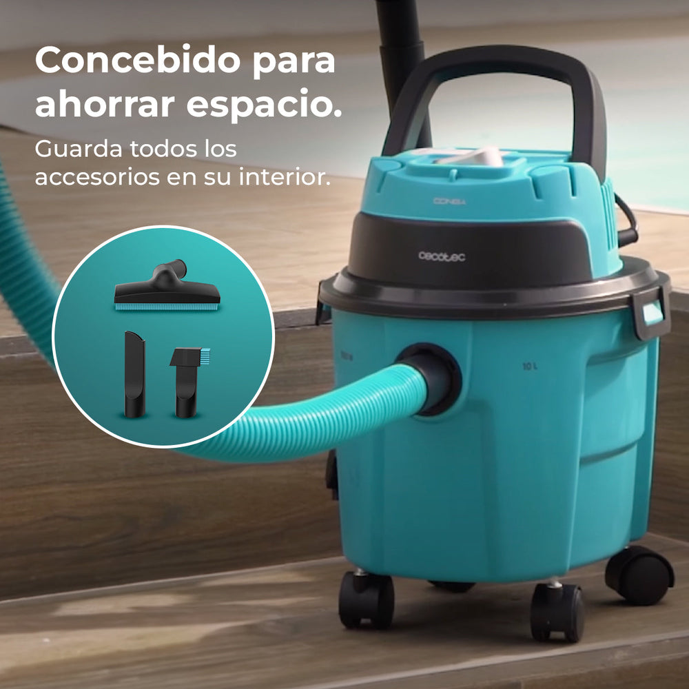 Cecotec Conga Rockstar Aspiradora Húmedo Seco Compacta Turquesa Para Jardín Sólidos Y Líquidos Filtro Dual